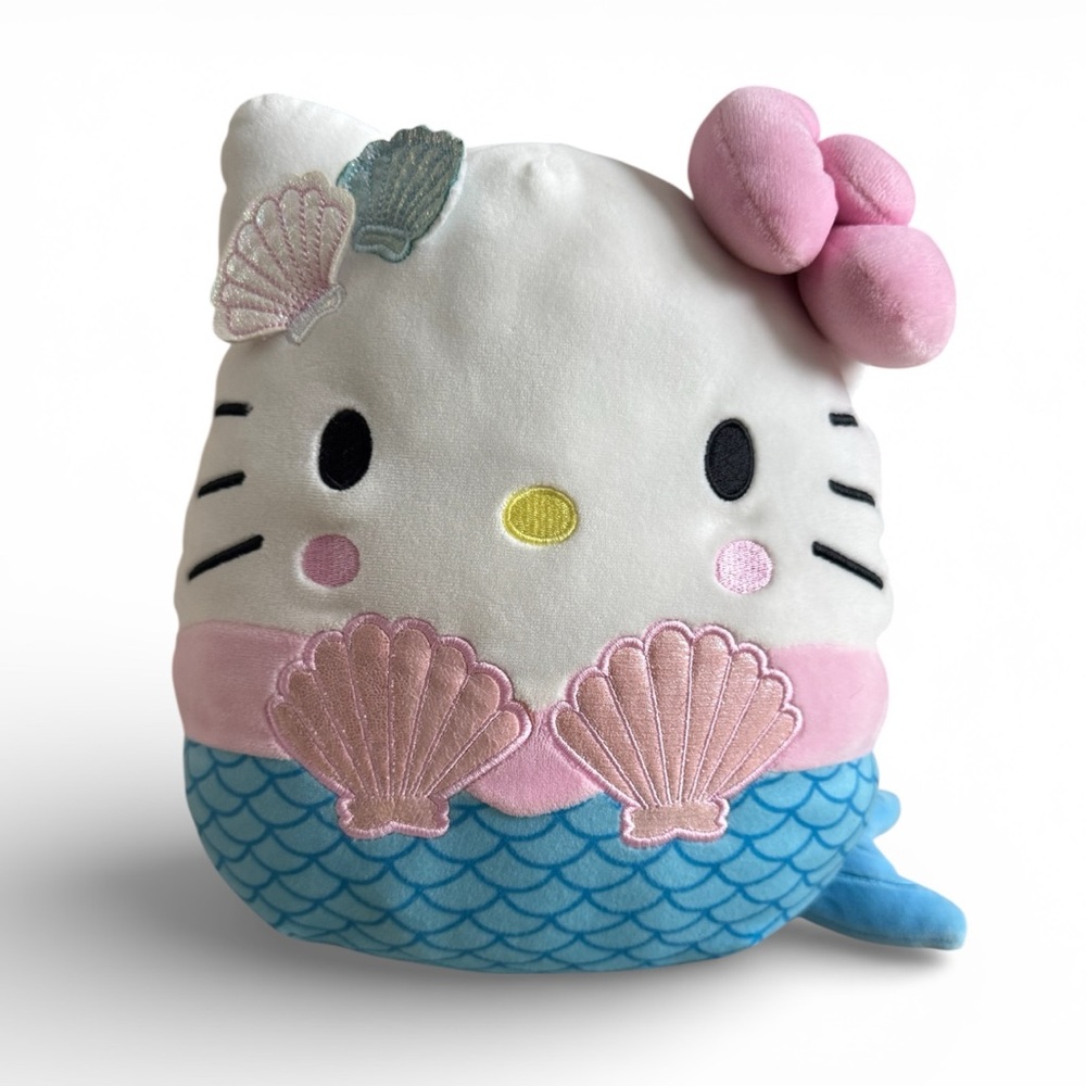 Hello Kitty Squishmallow Mermaid Plush Kellytoy Sanrio Toys Kawaii Blue Pink 10”